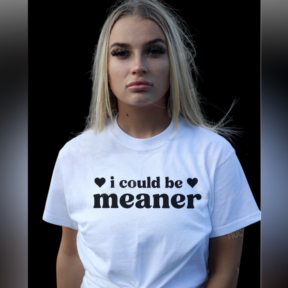 White Graphic Tee with Black Text